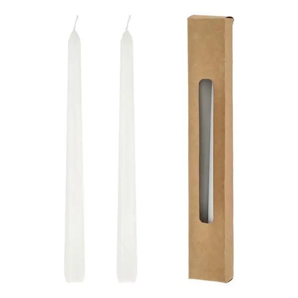 2er Set Wei&szlig;e Stabkerzen, 25cm - Elegante Beleuchtung f&uuml;r Zuhause