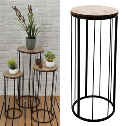 3er Set Runde Pflanzsäulen - Elegante Präsentation für Innen & Außen