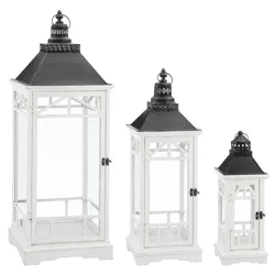 3er-Set Weiße Laterne Charme – Elegantes Dekor für Zuhause