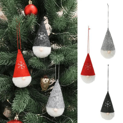Set of 3 gnome snowball hangers, each 10 cm high - cute winter decoration