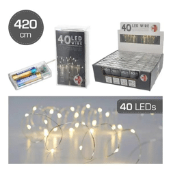 40-LED Mikro-Lichterkette mit Timer, 420 cm, ideal für Innen- und Außenbereich