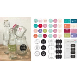 46-teiliges Aufkleberset 'Handmade' – Ideal für DIY und Geschenkverzierung