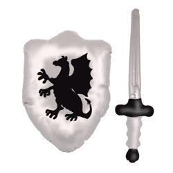 48 cm aufblasbares Schild & 62 cm Schwert-Set, Kinder-Ritterspielzeug für Kostüme und Partys