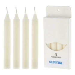 4er-Pack Cremefarbene Stabkerzen, 15 cm – Elegantes Kerzenset