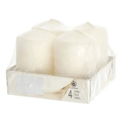 4er-Pack Cremefarbene Stumpenkerzen, ca. 8cm Hoch - Stilvolle Raumbeleuchtung