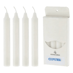4er-Pack Weiße Stabkerzen, 15 cm Hoch - Klassische Dekorkerzen