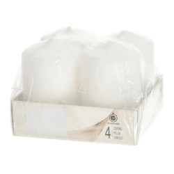 4er-Pack Weiße Stumpenkerzen, 8cm Hoch - Zeitloses Dekorelement