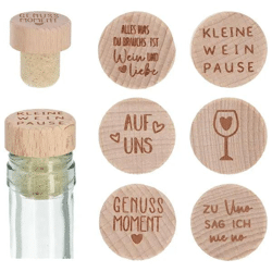 4er Set Holzflaschenverschlüsse - Ökologische Versiegelung für Getränke