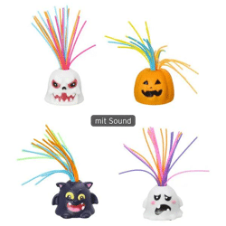 4er Set Schrei-Monster Halloween-Deko, 19 cm hoch, gruselige Requisiten für schaurigen Spaß