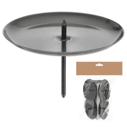 4er Set Schwarze Kerzenhalter mit Tülle - Zeitlose Halterung für 6cm hohe Stabkerzen