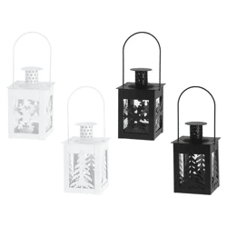 4er Set Weihnachts-Teelichtlaternen, ca. 12,5 cm Höhe - Festliche Kerzendekoration
