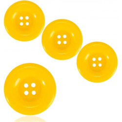 4x Super groß Knöpfe Knopf Mario Waluigi Mario gelb für Kostüm, Verkleidung, Erwachsene Latzhose Karneval Fasching Damen und Herren (4x)