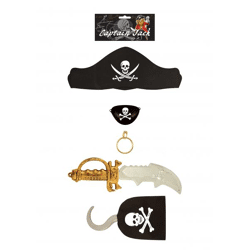 5-teiliges Piraten-Set für Kinder mit einer Größe von 36 cm – komplettes Piratenkostüm für Kinder