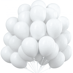 50x Luftballons Ø 35 cm Ballons - weiß weiss Helium geeignet zur Deko Dekoration - Geburtstag & Hochzeit