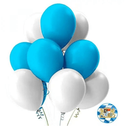 50x Luftballons Ø 35 cm Mix weiß & blau als Deko Dekoration für Ihr Okotberfest Dahoum Wiesn, Canstatter WASN (50x Luftballons)