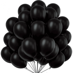 50x Luftballons schwarz Ø 35 cm - Helium geeignet - Kein Plastik -100 % Bio & recyclebar - Deko Dekoration zur Befüllung mit Ballongas (s