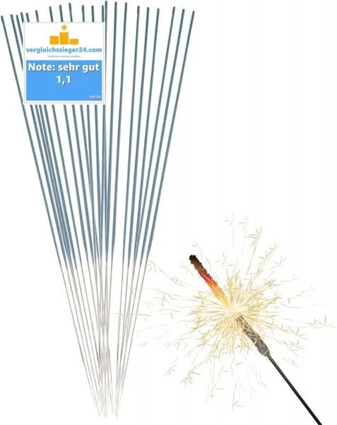 50x Wunderkerzen 28 cm - Sternspritzer Fontäne für Partys & Feuerwerk & Geburtstag & Hochzeit Silvester Kat. F1 für Jugendlichen & Kinde