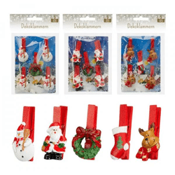 5er Set Deko-Klammern für Weihnachten - Vielseitig Einsetzbar, 4/s