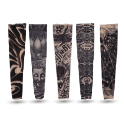 5x Tattoo Ärmel Tattoo Strumpf aus Nylon - täuschend echt -Armstrumpf für Fasching & Karnival & Halloween - Rocker