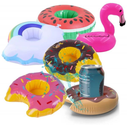 6X Getränkehalter Mix aufblasbar Luftmatratze Schwimmring Schwimmreif für Pool, Wasser, Cocktailhalter, Bierhalter, Becher, Dosenhalter, 