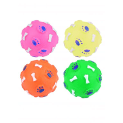 7 cm großer Hundeball – 4 verschiedene Farben mit Pfeife – interaktives Spielzeug für Training und Spaß