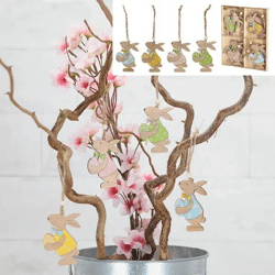 8-teiliges Hasen-Anhängerset, ca. 7 cm Hoch - Ideale Osterdekoration