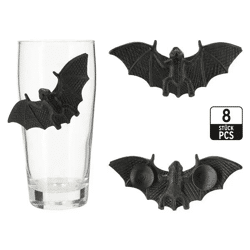 8er Set Fledermäuse mit Saugnäpfen, Halloween Deko, je 10x4cm