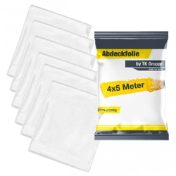 8x Easy Clean - 4 x 5 m - 160 qm - extra stark - Abdeckfolie Maler Abdeckplane Malerfolie Baufolie Abdeckvlies Abdeckplane - Plastikfolie