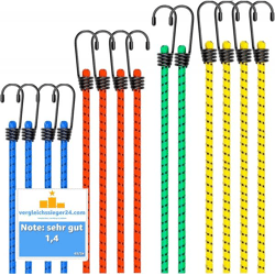 8x Expander Set Gepäckspanner zur Befestigung mit Spanngurte Spanngummi bei Transport, Camping, Ladungssicherung Gummiexpander mit Haken