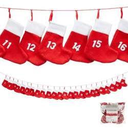 Adventskalender Sockenkette - 10x12x140 cm - Ideal für Weihnachtsdekoration