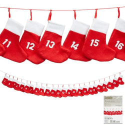 Adventskalender Sockenkette, Festliche Deko, 18x20x260 cm - Weihnachtsvorfreude