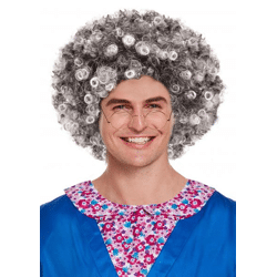 Afro-Perücke Grau 120G – Voluminös & Stilvoll Für Kostüm & Karneval