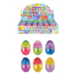 Amöben-Ei, zweifarbiger Glitzerknete, 35 g, 6 x 4 cm, glitzernder Schleim für Kinder, sensorisches Spielen