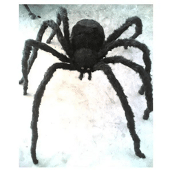 Animierte schwarze Spinne mit roten Augen - Halloween-Deko, ca. 200cm Durchmesser