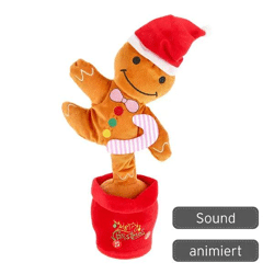 Animierter Lebkuchenmann, singend und tanzend, ca. 32 cm hoch