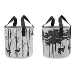 Aufbewahrungskorb Filz bedruckt Hirsch, 40x40 cm – Stilvoller Organizer | Strapazierfähige Filz Aufbewahrungsbox