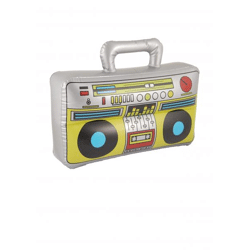 Aufblasbare Boombox 37x28 cm, Retro-Ghettoblaster, Partydekoration & Requisite