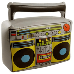 Aufblasbare Boombox, Retro-Ghettoblaster-Design, 44 x 38 x 16 cm – ideal für Partys und Dekoration