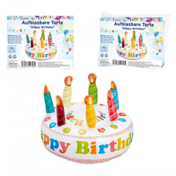 Aufblasbare Happy Birthday Torte, Partydekoration, 30 cm Durchmesser