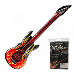 Inflatable air guitar in flame design