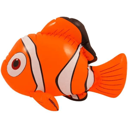 Aufblasbarer Clownfisch 43 cm, Schwimmhilfe für Kinder, Poolspielzeug