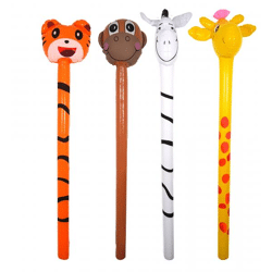 Aufblasbarer Dschungelstab 118 cm – 4 Stück sortiert, Spielzeug für Kinder