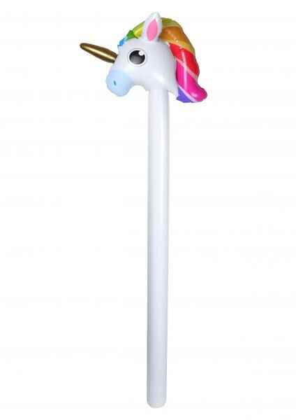 Aufblasbarer Einhornstab 110 cm &ndash; gro&szlig;es aufblasbares Einhorn f&uuml;r Partys und Spiele