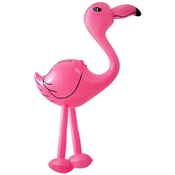 Aufblasbarer Flamingo 64cm - Rosa Pool-Schwimmtier & Sommerparty-Deko
