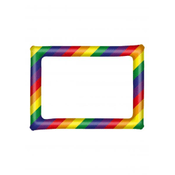 Aufblasbarer Fotorahmen Pride, 60x80 cm, Regenbogendekor, Partyzubehör