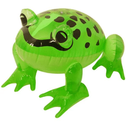 Aufblasbarer Frosch 39 cm, großes grünes Gartenspielzeug, Pool-Schwimmspielzeug