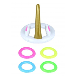 Aufblasbares Einhorn-Stirnband-Spielset mit 19 cm großen Ringen, 24 cm, lustige Partyaktivität