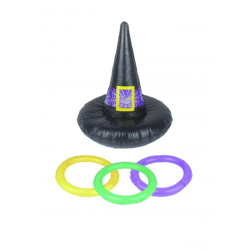 Aufblasbares Hexenhut-Wurfspiel-Set, 4-teilig – Spaß für Halloween-Party