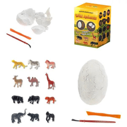 Ausgrabungsset Wildtiere, 12 Stück, ca. 7cm Höhe – Lehrreiches Spielzeug