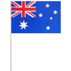 Australien Handflagge, 29x17 cm, PVC, mit 40 cm Stab, robust